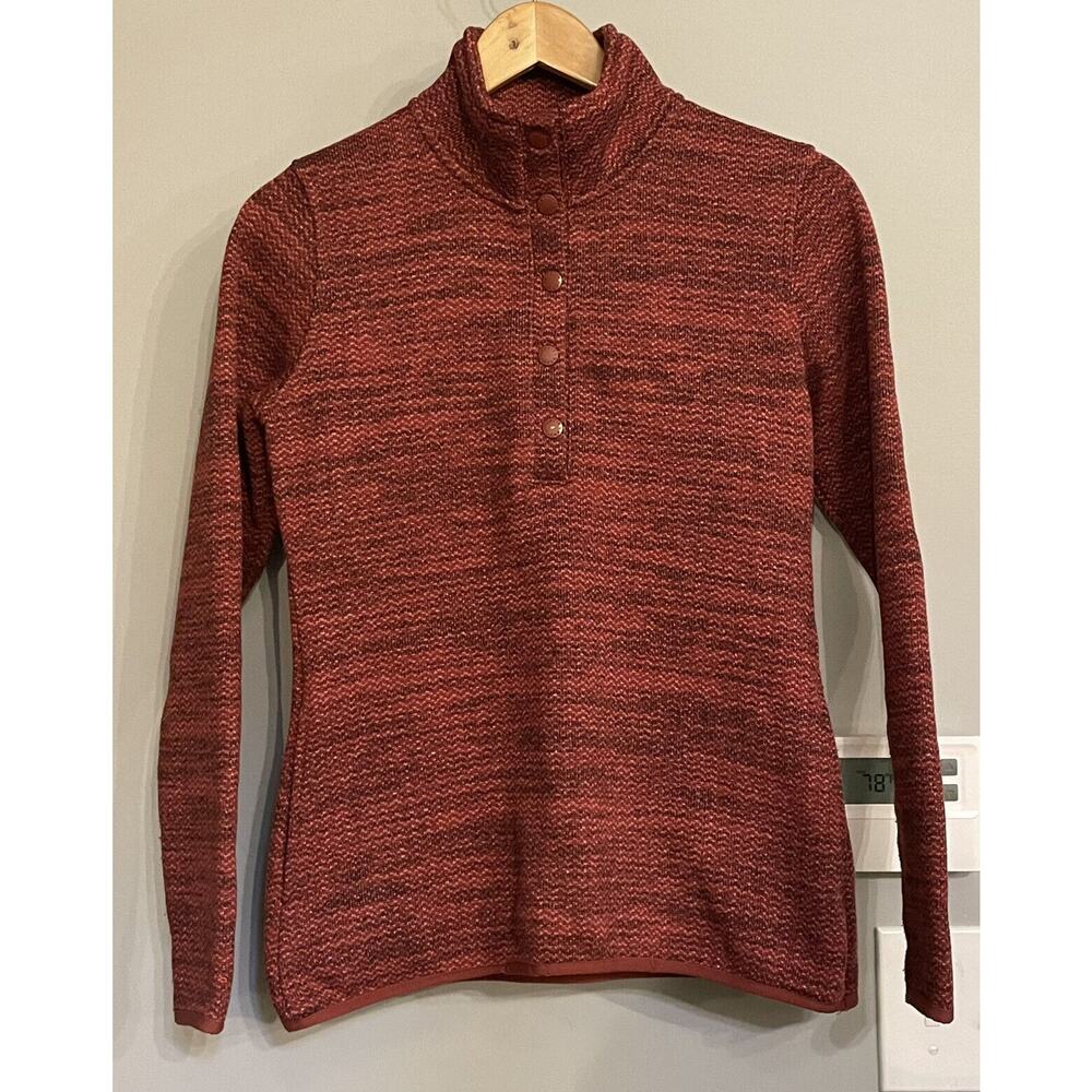 Orvis Sweater Mock Neck 1/4 Button Fleece Pullover Active Outdoors Womens‎ S
